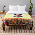 Plush blanket with humorous China meme imagery