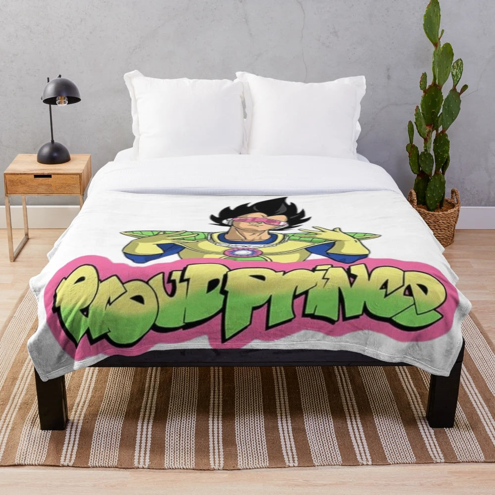 Cartoon parody plush blanket featuring pop culture designs