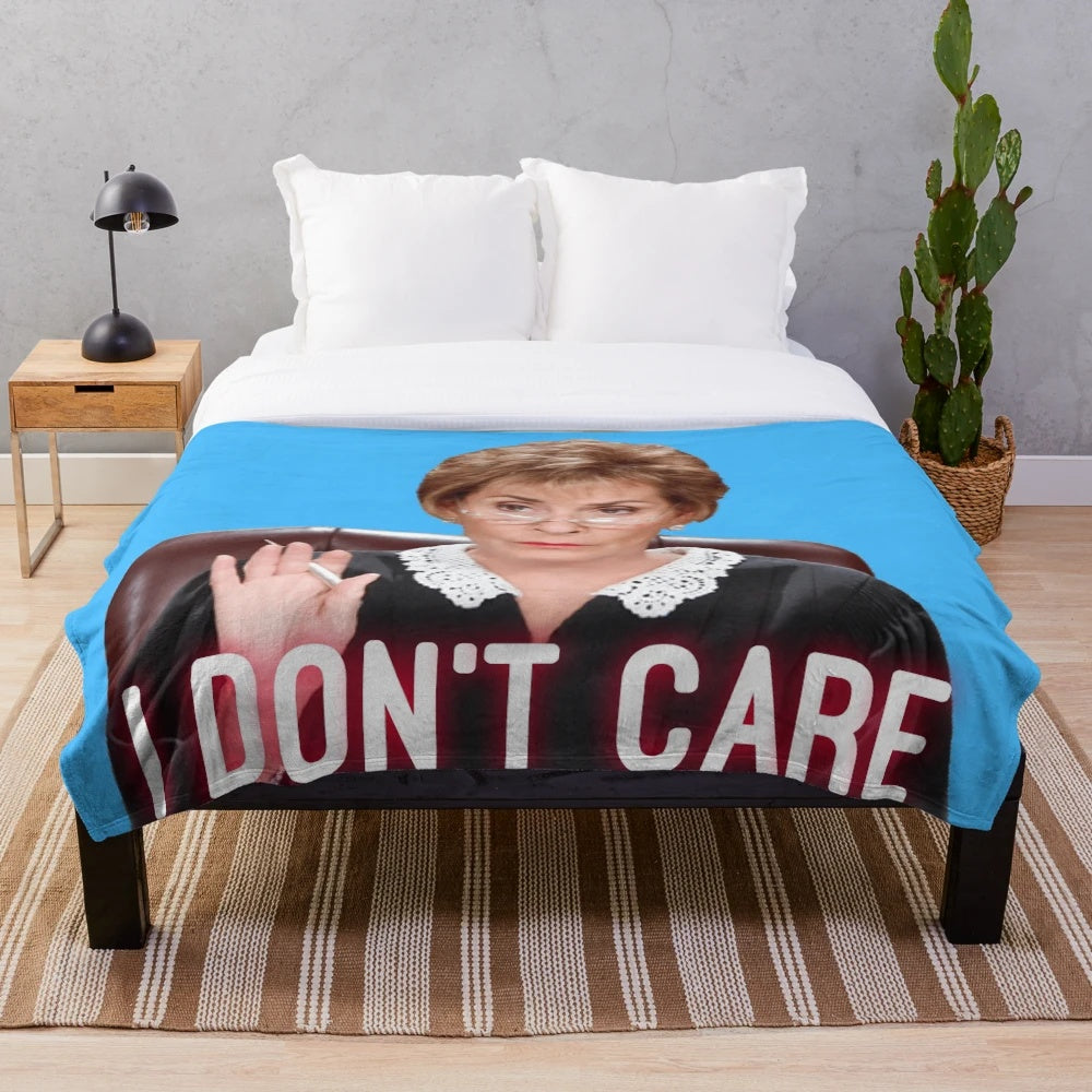 She Doesn't Care" Plush Blanket featuring a pop culture inspired design