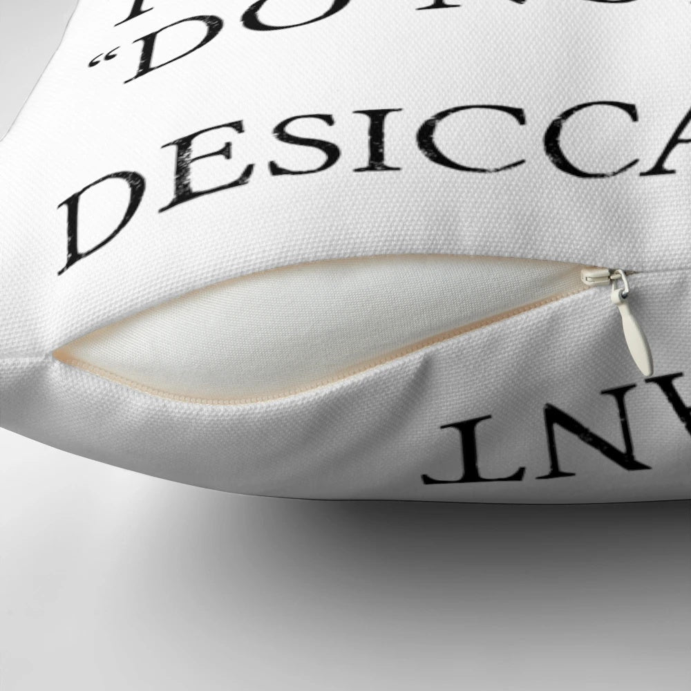 Silica gel desiccant inspired funny novelty black and white pillow