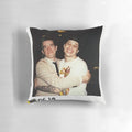 Pillow featuring caricatures of comedians Pete Davidson and John Mulaney