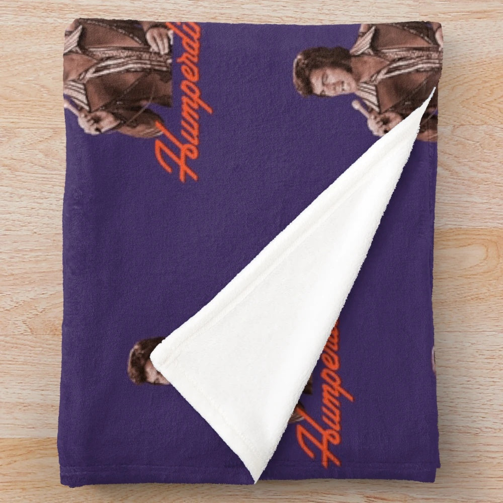Humperdinck-inspired plush blanket with a retro 1960s music theme