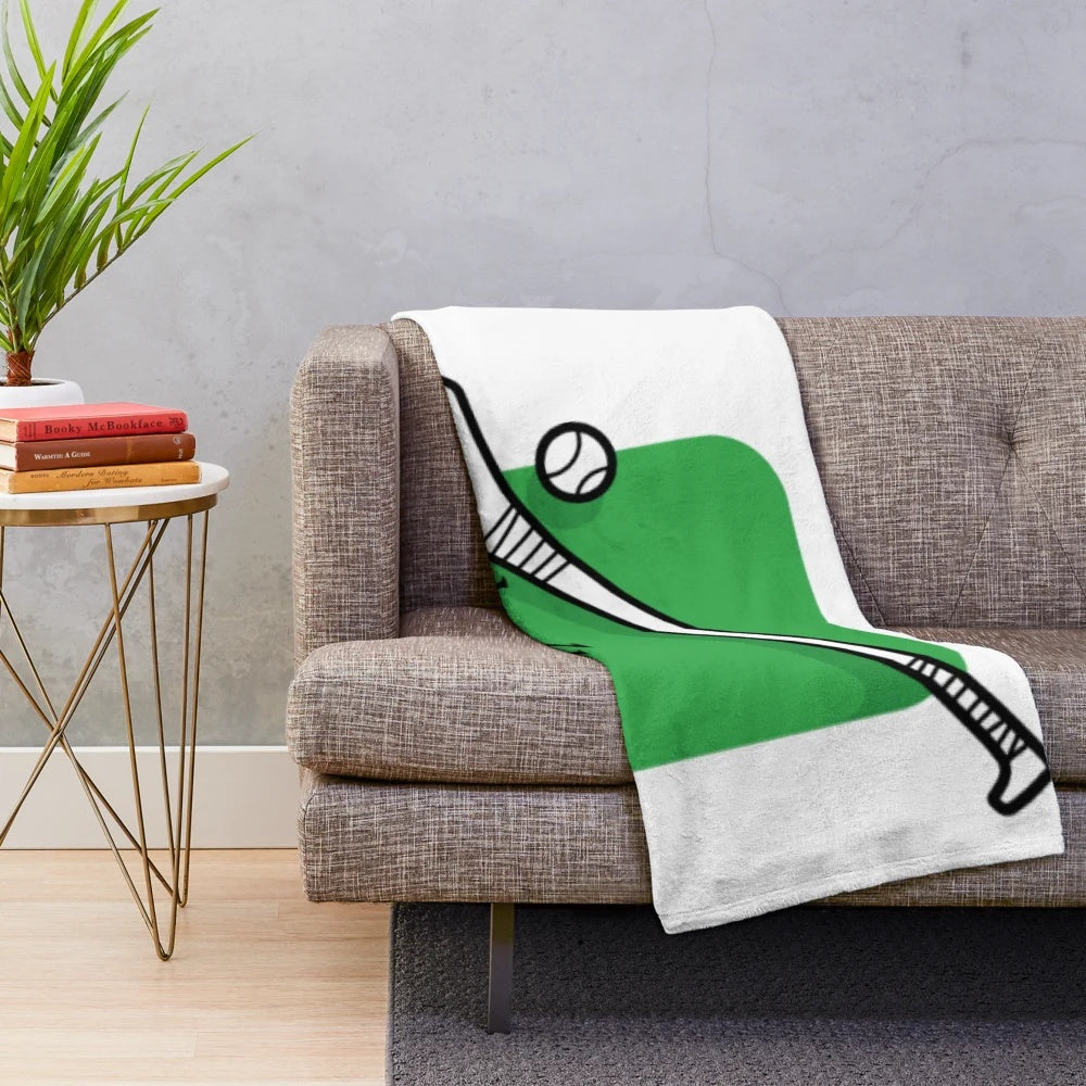 Hurling plush blanket with hurling-inspired design