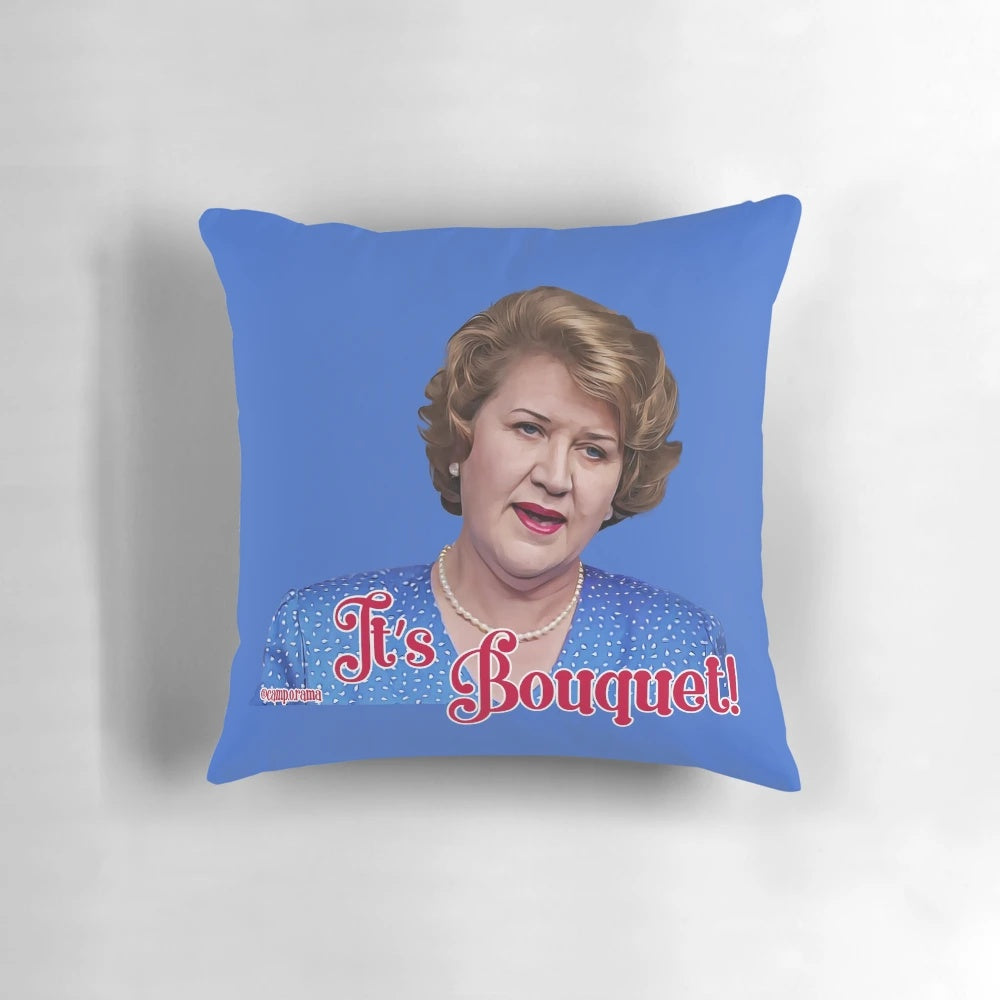 Hyacinth Bucket Pillow featuring the iconic character from the beloved British sitcom