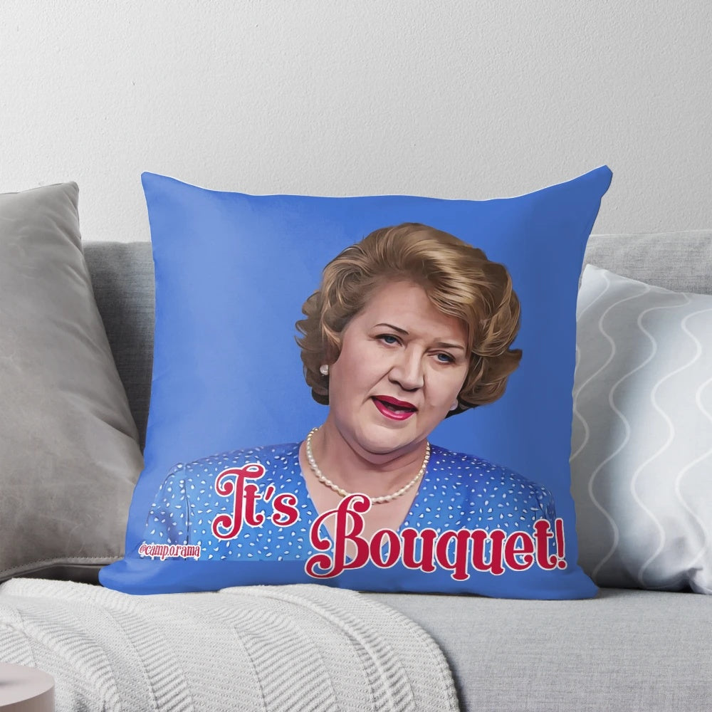 Hyacinth Bucket Pillow featuring the iconic character from the beloved British sitcom