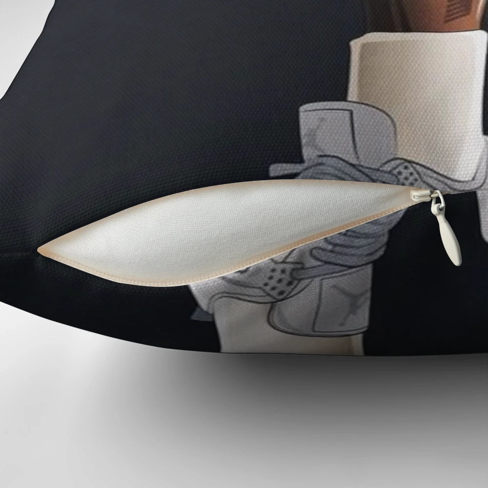 Hypebeast sneaker pillow featuring a stylish, artistic design for a trendy, aesthetic room