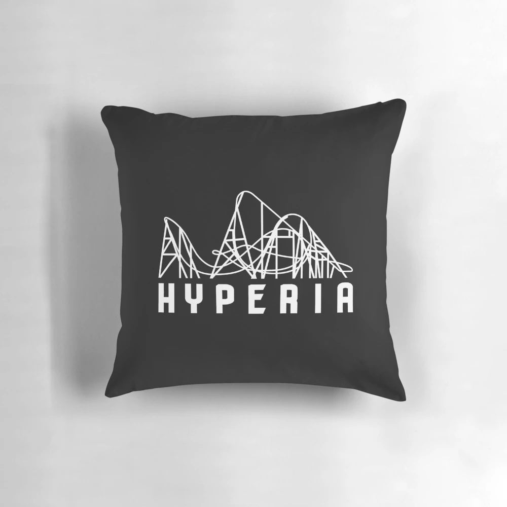Hyperia Thorpe Park Layout Design Pillow featuring the layout of the roller coaster ride
