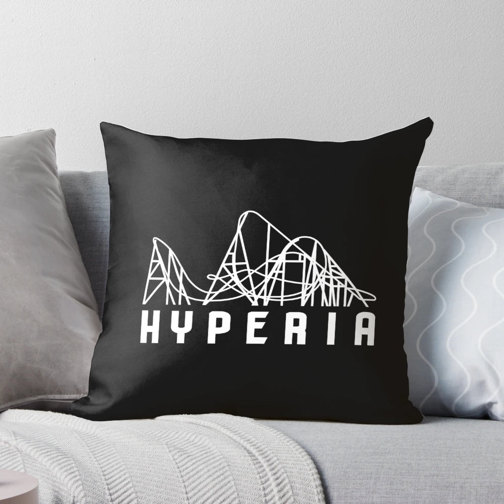 Hyperia Thorpe Park Layout Design Pillow featuring the layout of the roller coaster ride