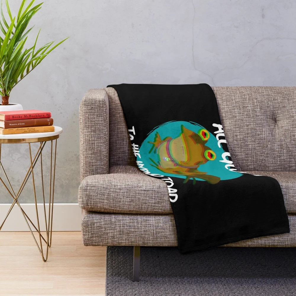 Hypno Toad inspired plush blanket featuring the iconic alien character from the Futurama comedy sitcom