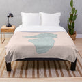Hypnos inspired plush blanket with line art design of Greek god of sleep