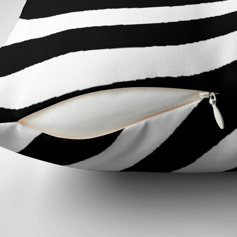 Black and white hypnosis swirl design on a high-quality pillow