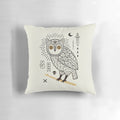 Hypnotic owl throw pillow with tattoo-inspired design, a unique and magical accent piece for your home.