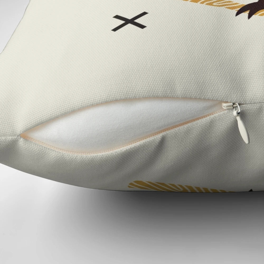 Hypnotic owl throw pillow with tattoo-inspired design, a unique and magical accent piece for your home.