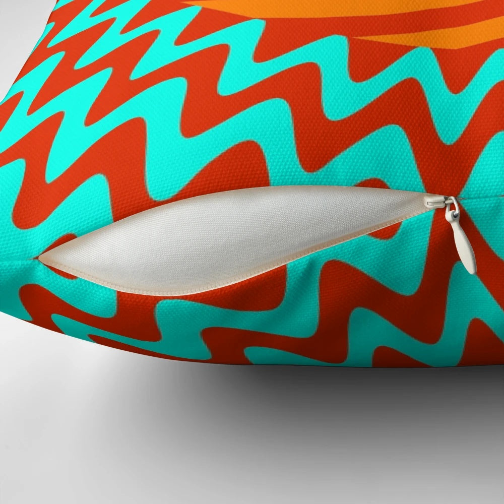 Vibrant psychedelic eye pillow with a mesmerizing geometric pattern for a hypnotic optical illusion effect.