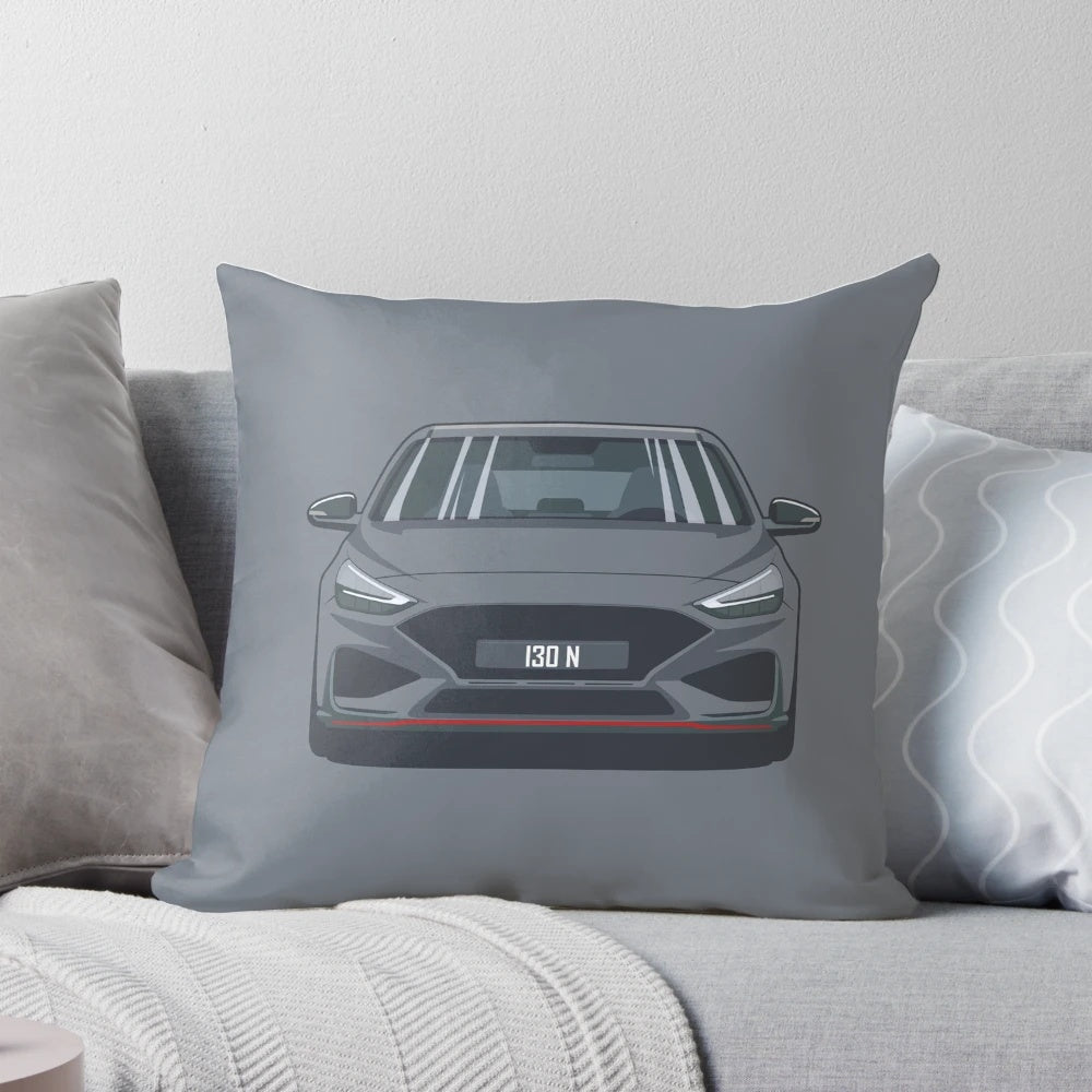 Hyundai i30 N high-performance turbo race car vector drawing pillow