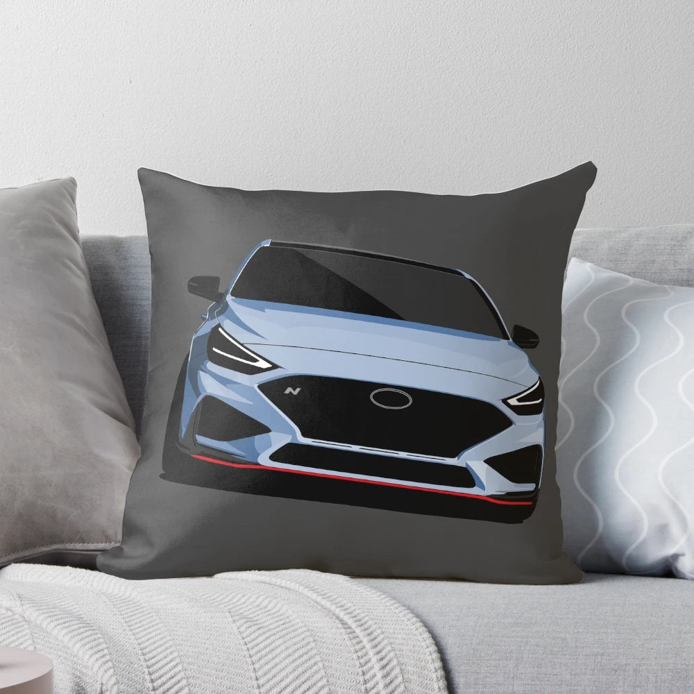 Hyundai i30 N inspired pillow, featuring the sporty design of the Korean hot hatch