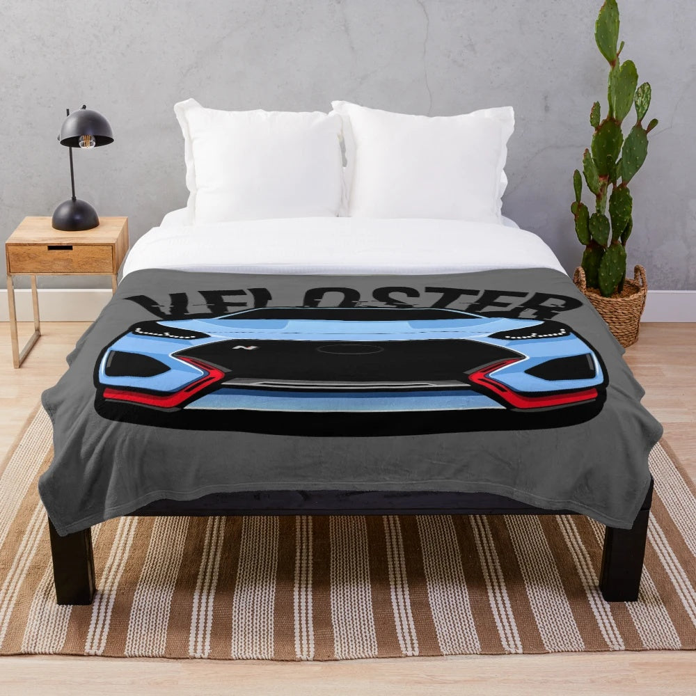 Hyundai Veloster N inspired plush blanket for car enthusiasts