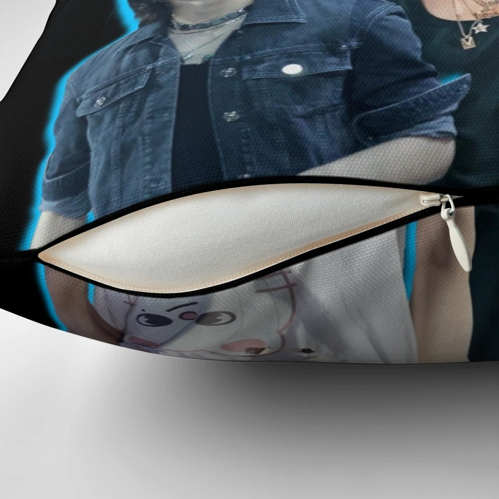 Hyunjin 90s-inspired pillow featuring the Stray Kids member
