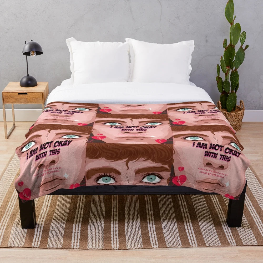 I Am Not Okay with This" inspired plush blanket featuring the show's protagonist Sydney Novak