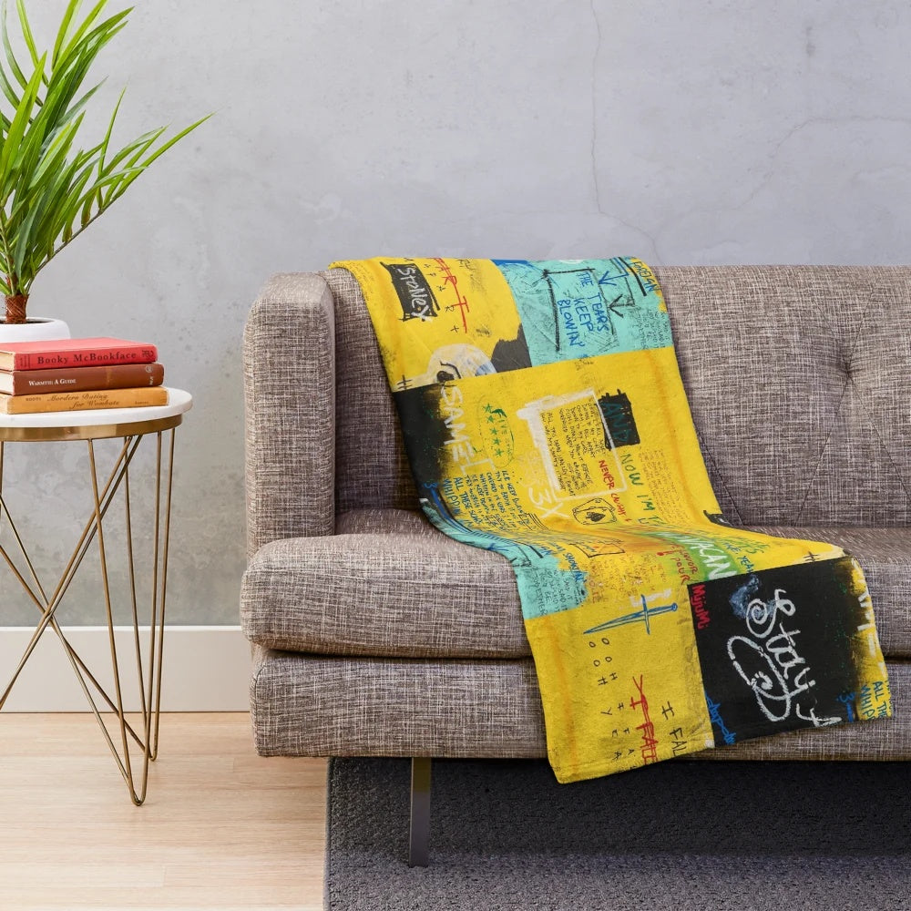 I Fall Apart Inspired Plush Blanket with Abstract Art