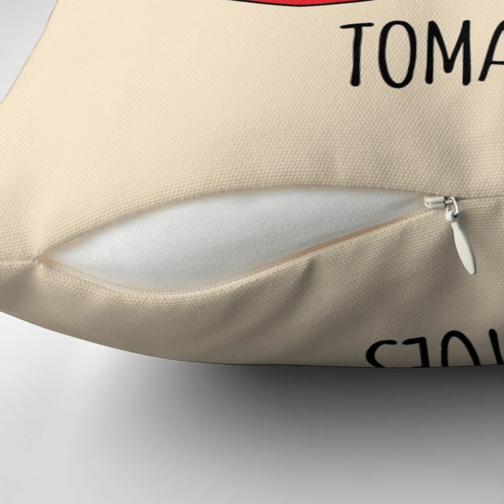 I Love You From My Head Tomatoes" Cute Tomato Pun Decorative Pillow