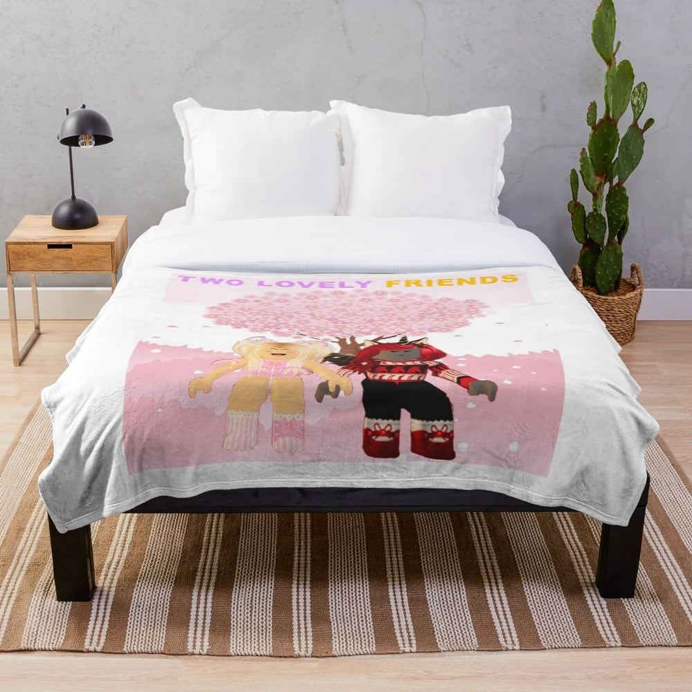 iamSanna and Moody Plush Blanket - Roblox Adopt Me Inspired Decor