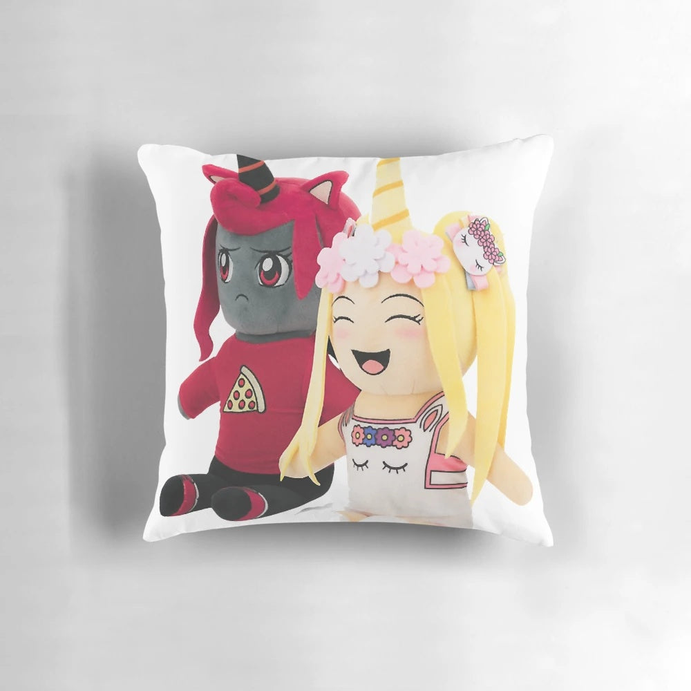Iamsanna Cute Unicorn Twins Moody Plush Pillow for Roblox Gamers