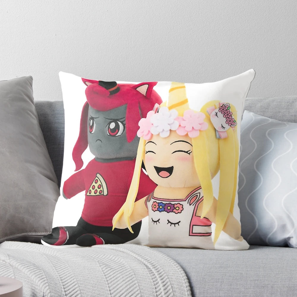 Iamsanna Cute Unicorn Twins Moody Plush Pillow for Roblox Gamers