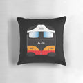 Vintage CIE A-Class locomotive in iconic black and tan livery on a throw pillow