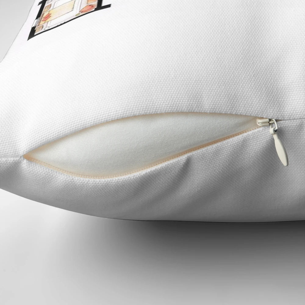 Plush pillow featuring the iconic 495 Grove Street address from the popular TV show Friends.
