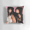 Poster pillow featuring Tommy Lee and Nikki Sixx, the iconic rock stars of the 80s and 90s.