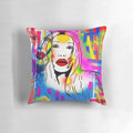 Stylized pillow featuring the iconic look of Pete Burns, the reality TV star and fashion influencer