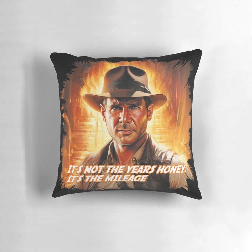 Vintage-style Indiana Jones "Fortune and Glory" throw pillow