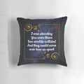 Pillow featuring the iconic lyrics and typography of the INXS hit song "Never Tear Us Apart"