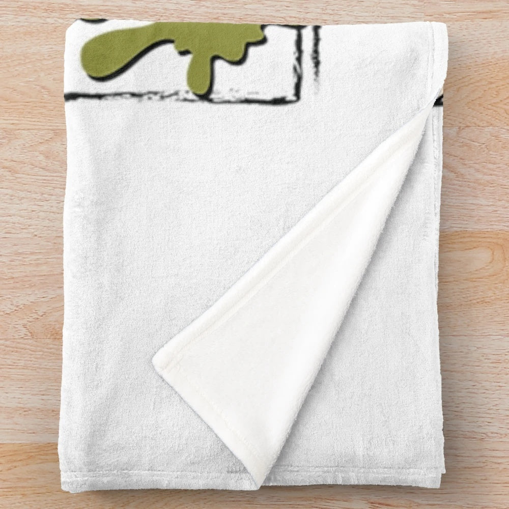 Beetlejuice inspired plush blanket with the iconic character design