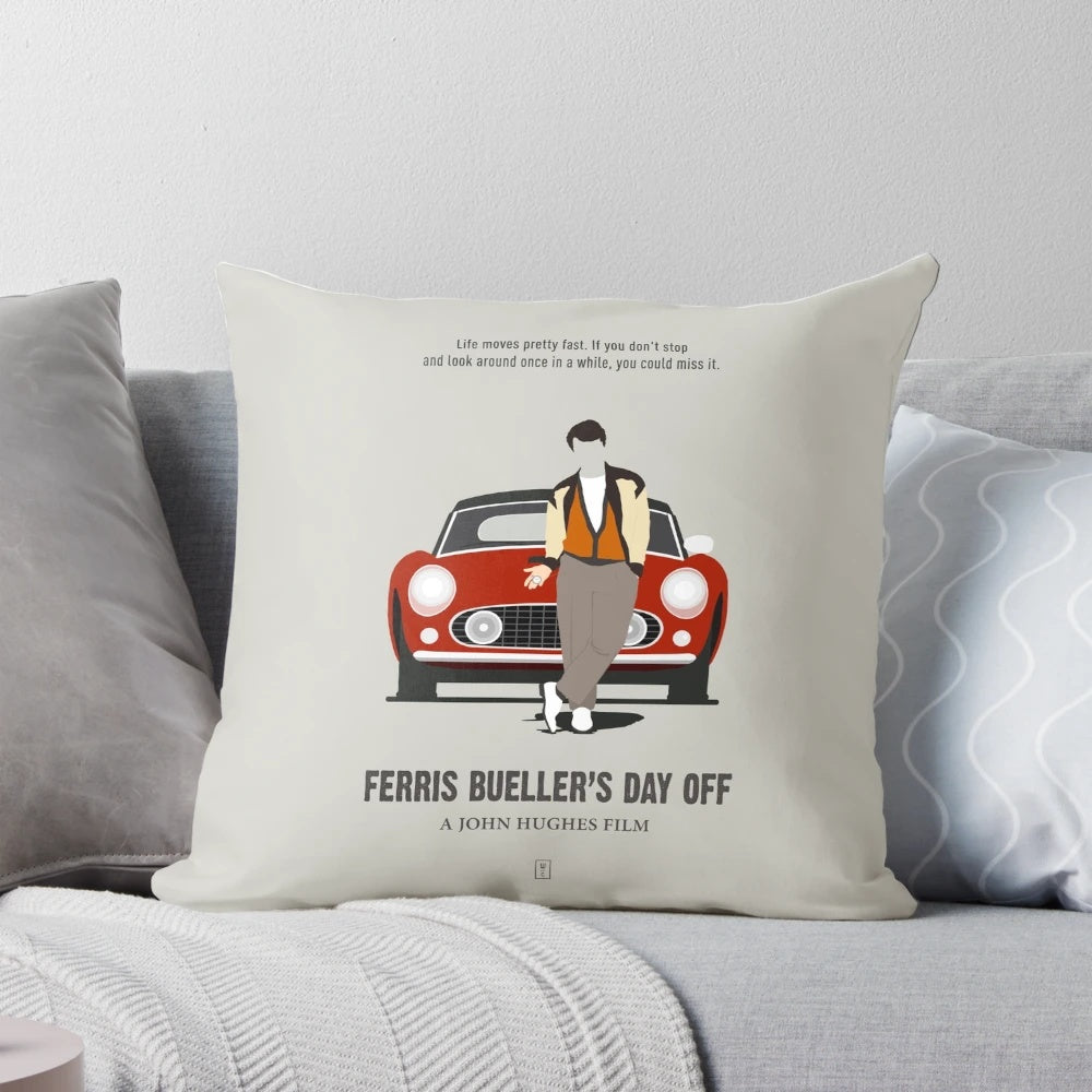 Ferris Bueller's Day Off Minimalist Movie Pillow
