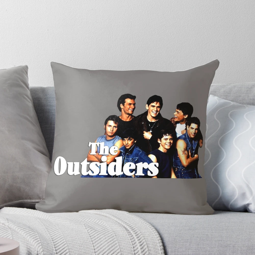 Plush pillow featuring characters from the classic 1983 film "The Outsiders