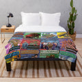 Plush blanket featuring tiled design of Animorphs book covers