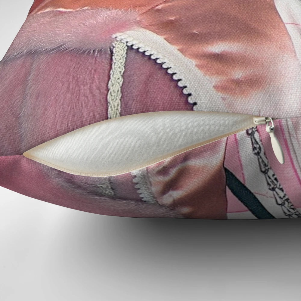 Vibrant pink 90s inspired pillow featuring a stylized 'Killa Cam' design, a nod to iconic hip hop culture.