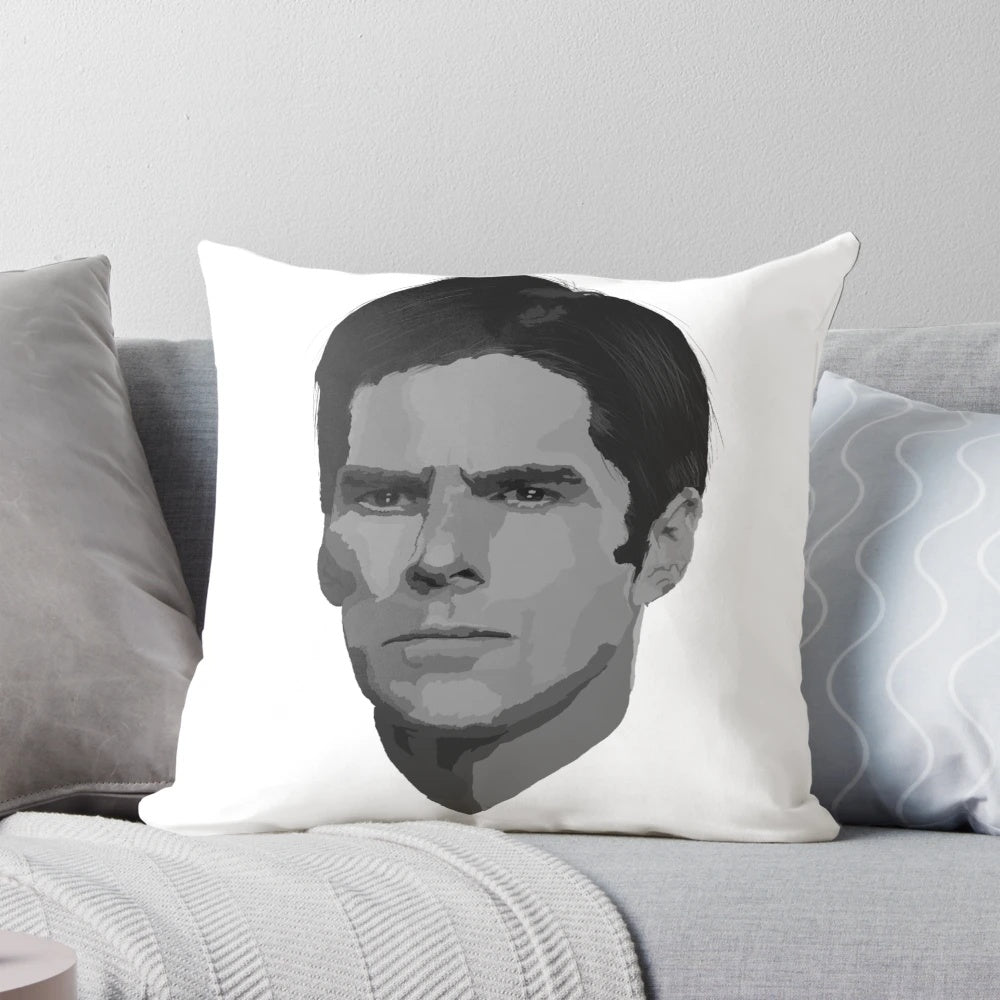 Striking black and white portrait of Aaron Hotchner, the lead FBI profiler from the hit TV series Criminal Minds.