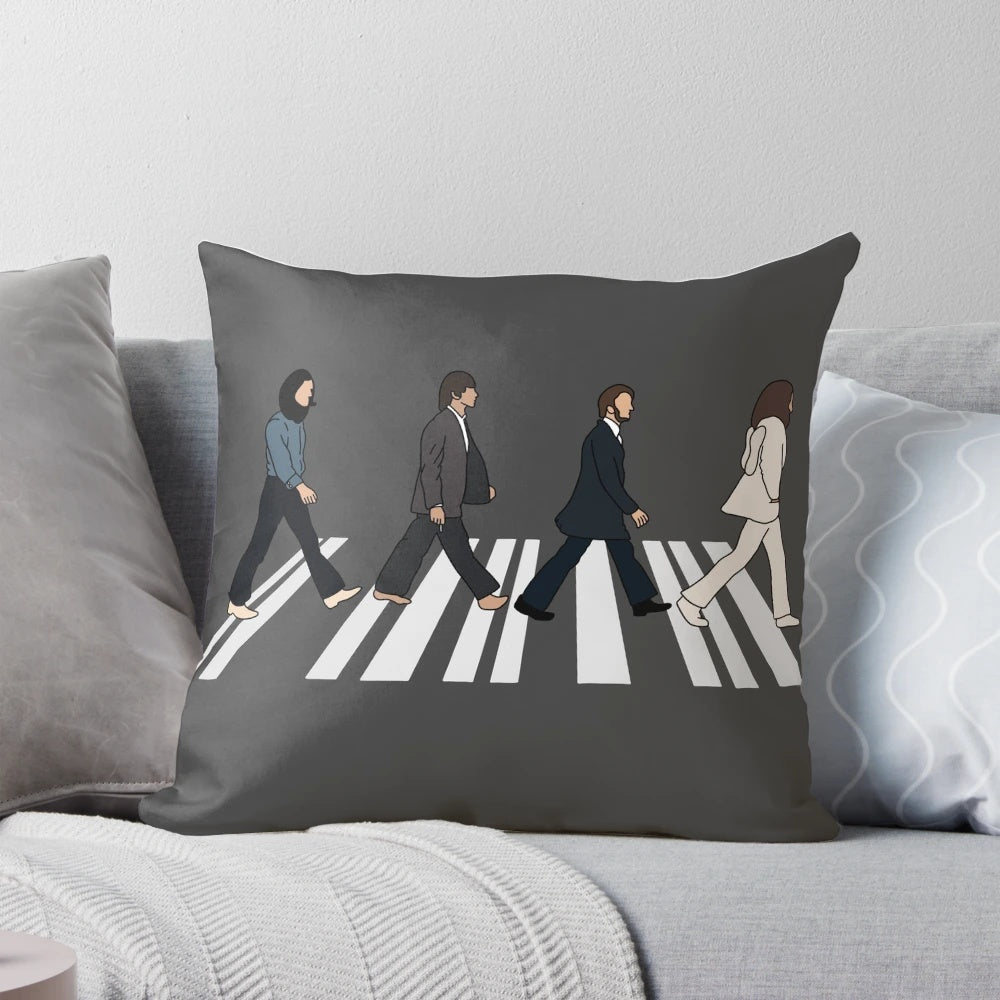Soft, comfortable pillow featuring the iconic cover art of the Beatles' "Abbey Road" album