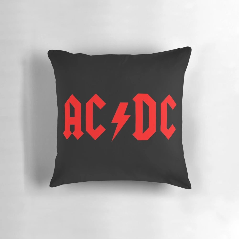 AC/DC Back in Black Themed Pillow, Rock Band Merchandise