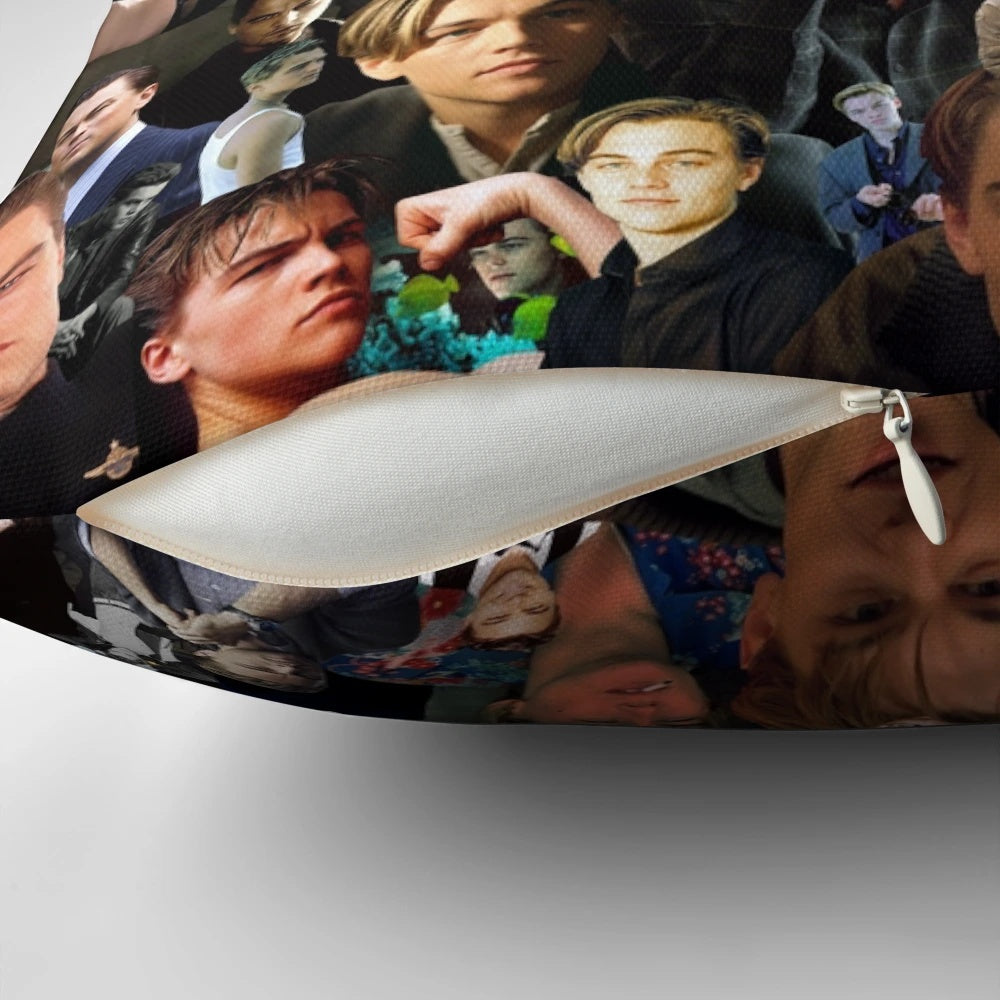 Leonardo DiCaprio inspired collage pillow