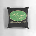 An image of the Adrian's Restaurant Pillow, featuring a depiction of the iconic restaurant from the Rocky movies.