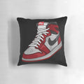 Pillow featuring the iconic Air Jordan 1 High OG Chicago Lost and Found design