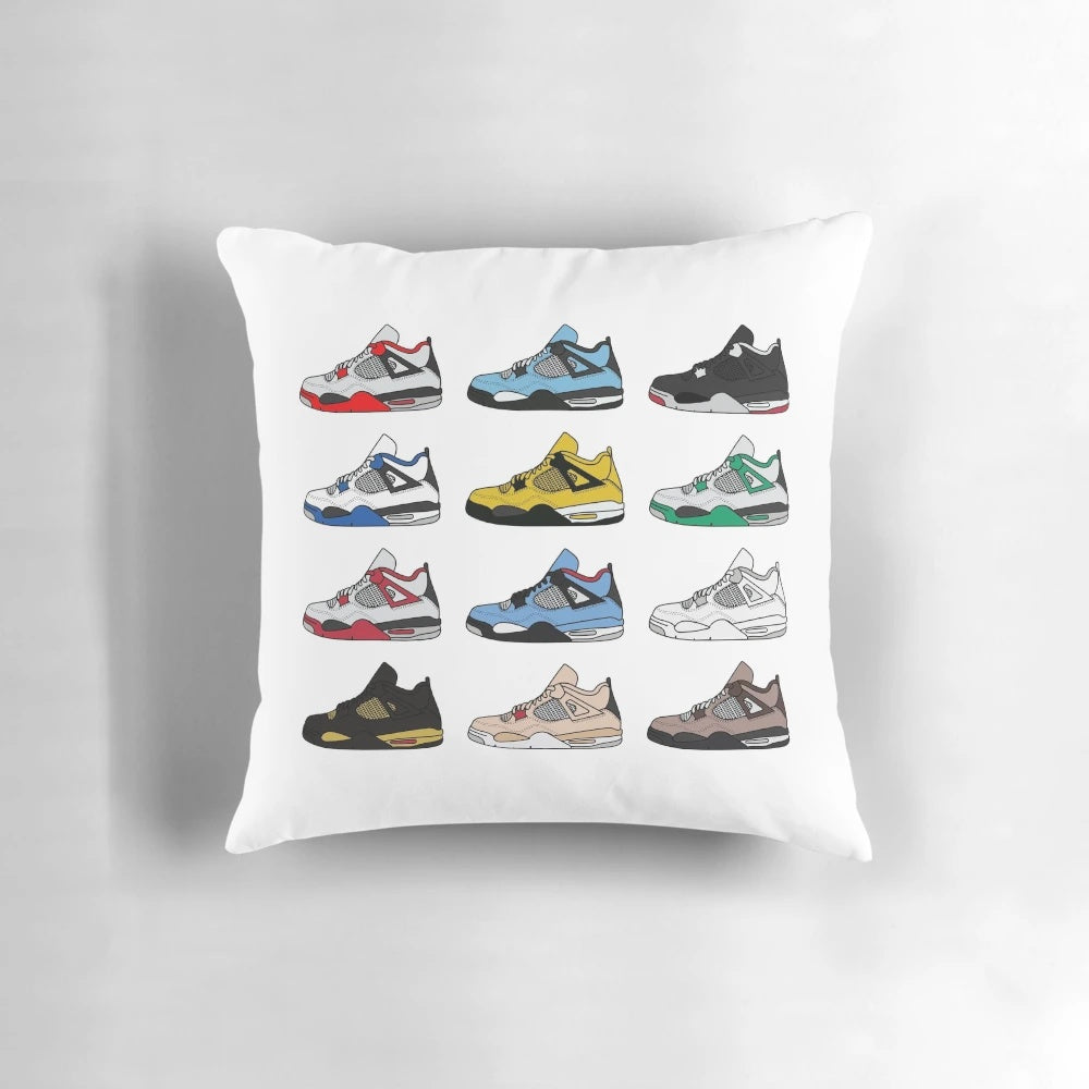 Air Jordan IV (4) Sneaker Pillow in Red and Black Color