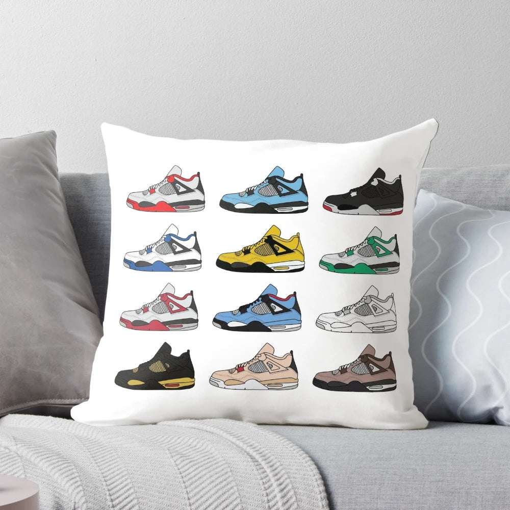 Air Jordan IV (4) Sneaker Pillow in Red and Black Color