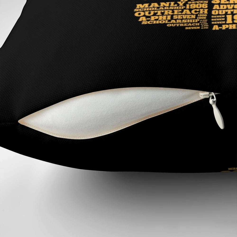 Alpha 1906 Hand Sign Throw Pillow in Black and Gold