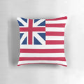 Vibrant American flag pillow featuring the historical Continental Colors design, perfect for patriotic home decor.