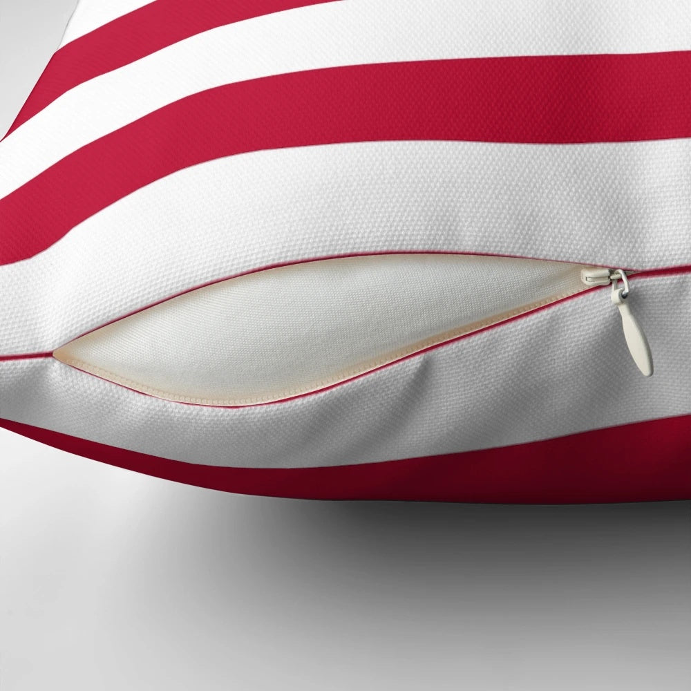 Vibrant American flag pillow featuring the historical Continental Colors design, perfect for patriotic home decor.